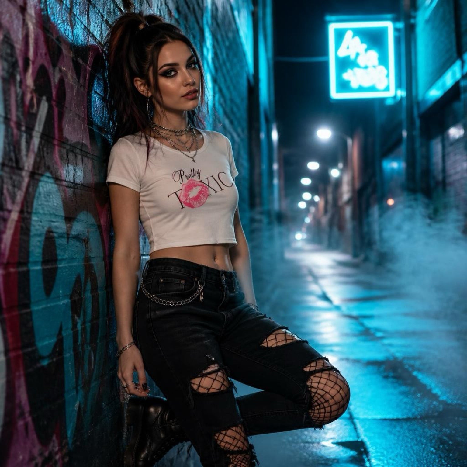 Pretty Toxic Logo Cropped Baby Tee