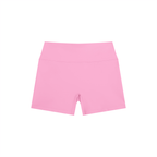 Hot Girl Yoga Shorts in pink, high-waisted, plain design for fierce workouts or casual wear.