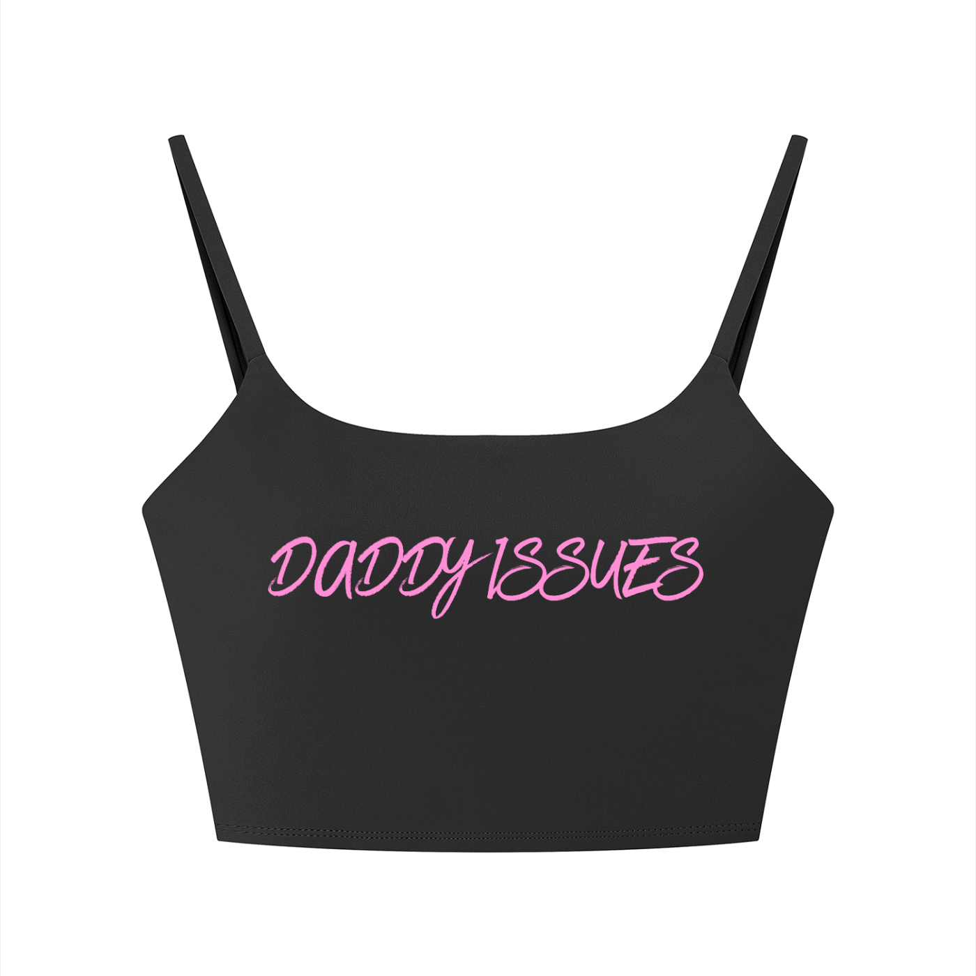 Pretty Toxic Daddy Issues Mini Tank in hot pink, cropped tank top — front view