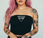 Pretty Toxic Psycho B*tch Cropped Tube Top, back view