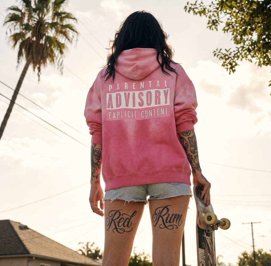 Pretty Toxic Parental Advisory Oversized Hoodie in black — front view