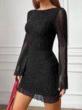 Pretty Toxic Backless Long Sleeve Mini Dress, long-sleeve top — front view