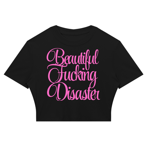 Pretty Toxic Women's Slim Ribbed Crop T-Shirt — front view