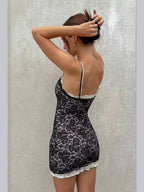 Pretty Toxic Lace Trim Cami Mini Dress, back view