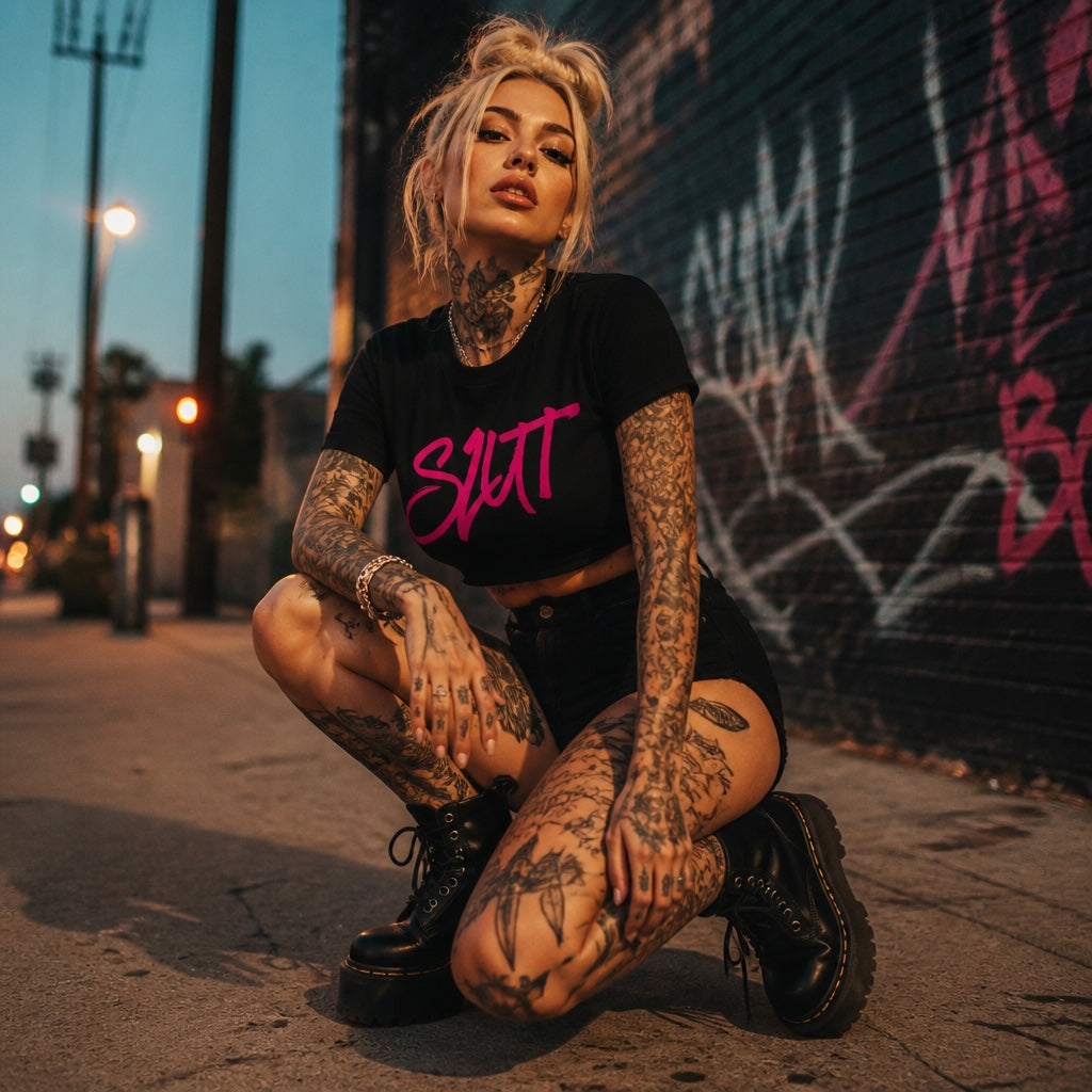 Slut Ribbed Crop Tee