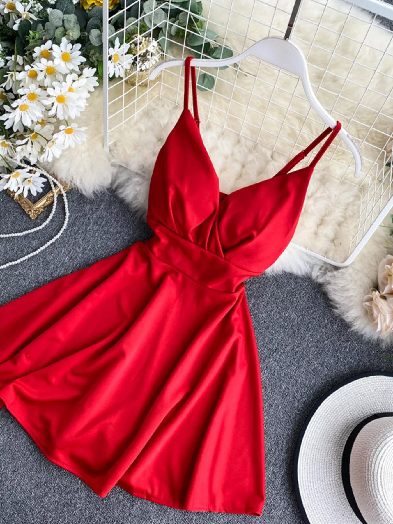 Pretty Toxic Spaghetti Strap Mini Dress, full-length shot
