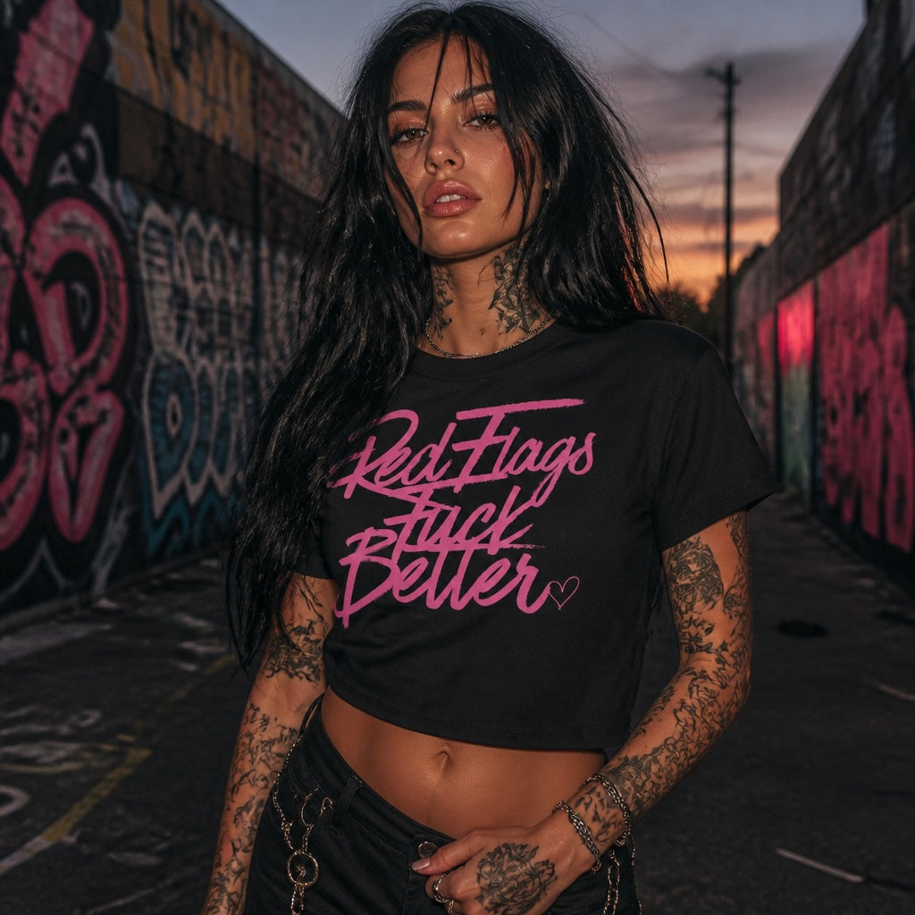 Red Flags Cropped Baby Tee