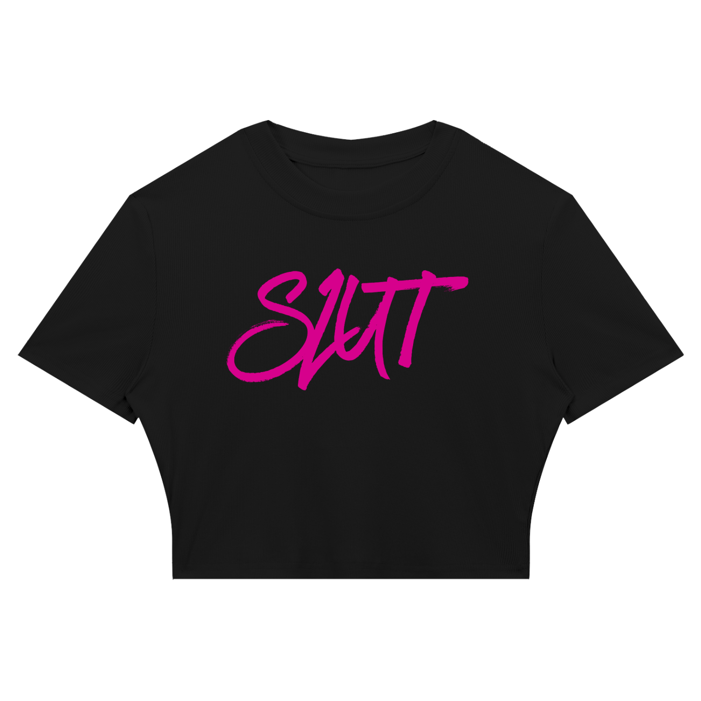 Pretty Toxic Slim Ribbed Crop T-Shirt — front view