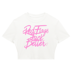 Pretty Toxic Red Flags Cropped Baby Tee, back view