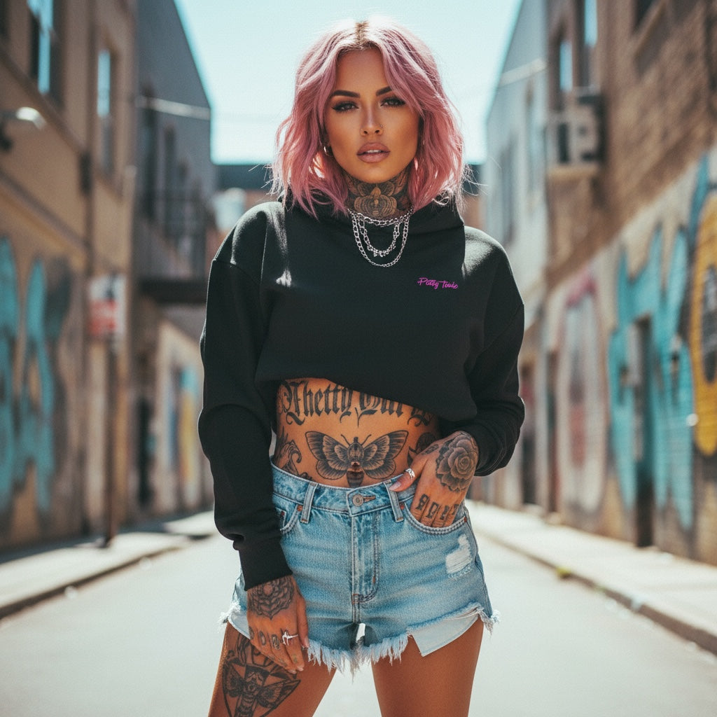 Pretty Toxic Signature Hoodie in black — front view