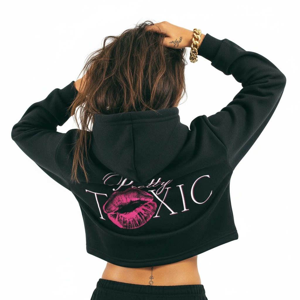 Pretty Toxic Cropped Zip Hoodie