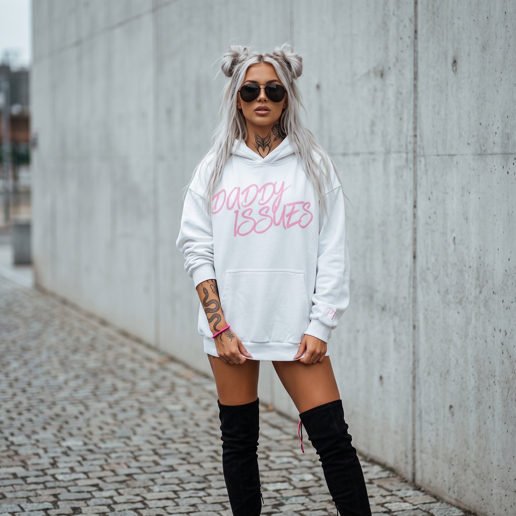 Pretty Toxic Daddy Issues Hoodie, graphic close-up