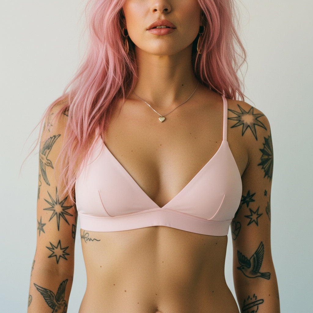 Pretty Toxic Cropped V-Neck Sports Bra, fabric and fit detail