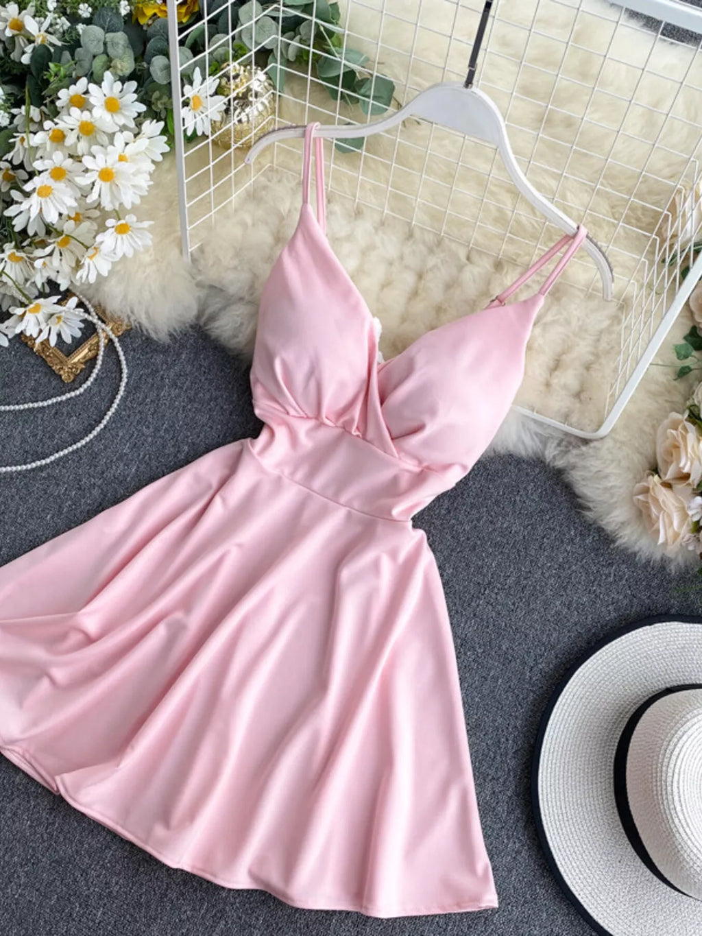 Pretty Toxic Spaghetti Strap Mini Dress, full-length shot