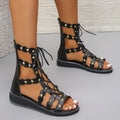 Pretty Toxic Open Toe Lace Up Sandals — front view