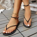 Pretty Toxic Toe Post Flats Sandals, fabric and fit detail