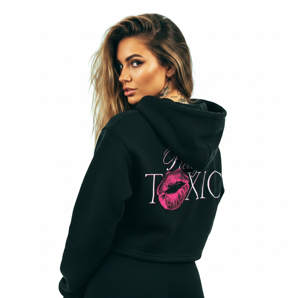 Pretty Toxic Cropped Zip Hoodie