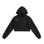 Signature Cropped Zip-Up Hoodie
