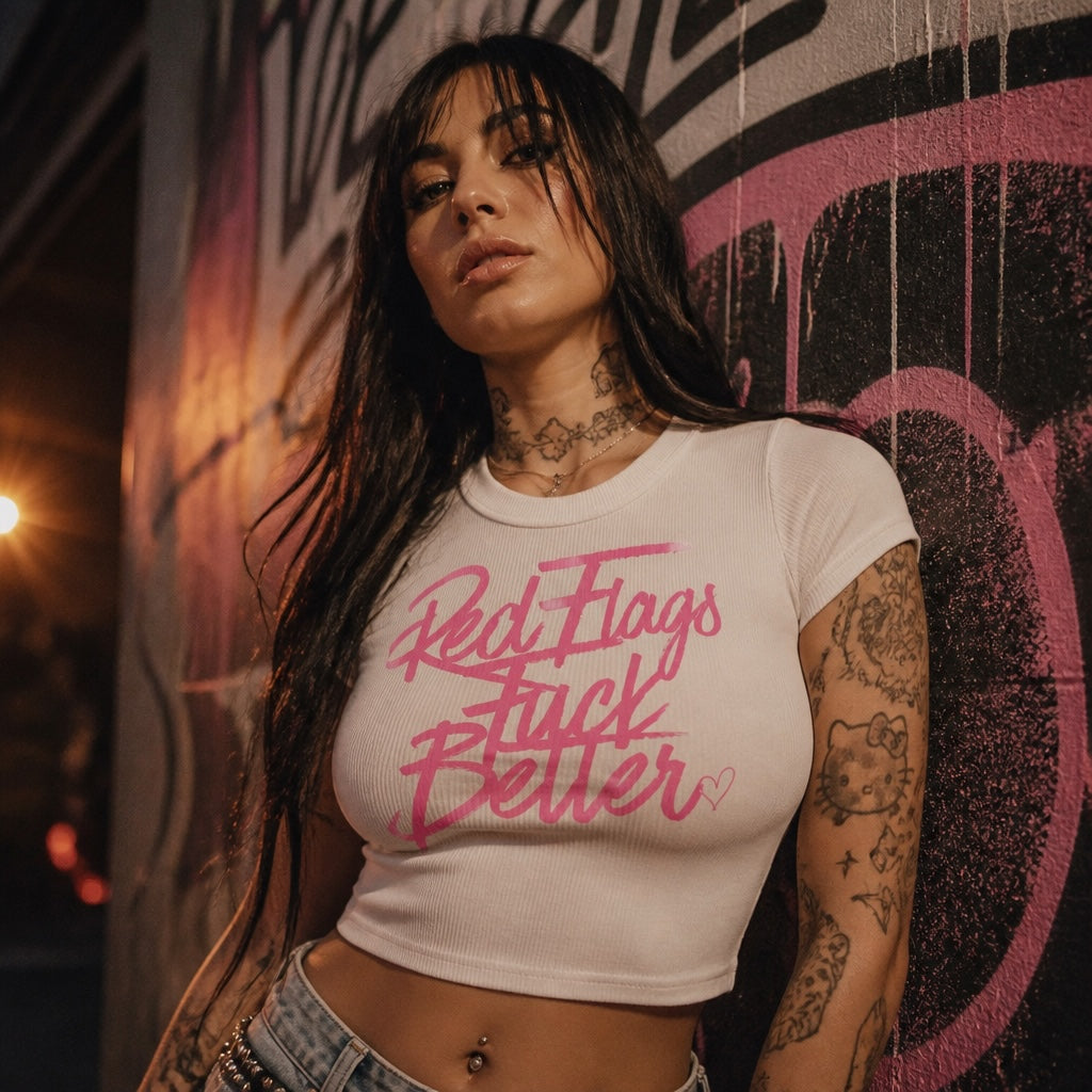 Red Flags Cropped Baby Tee