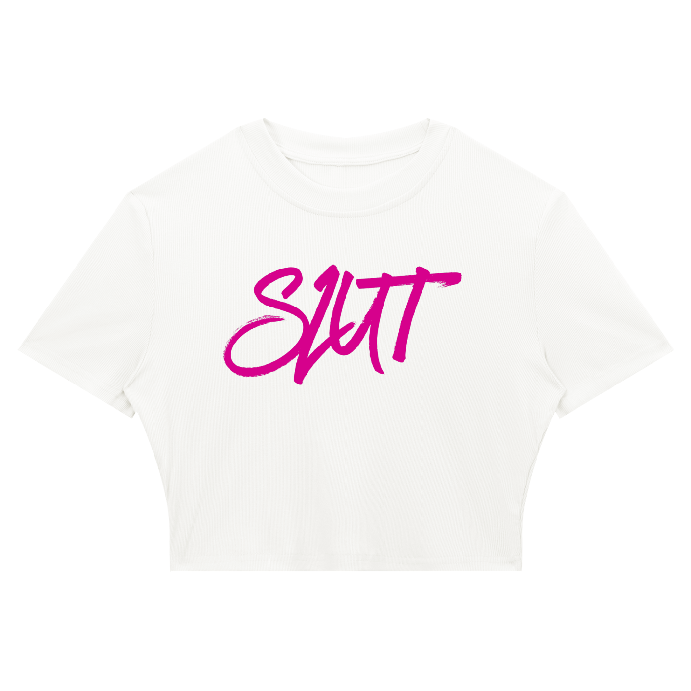 Pretty Toxic Slim Ribbed Crop T-Shirt, fabric and fit detail