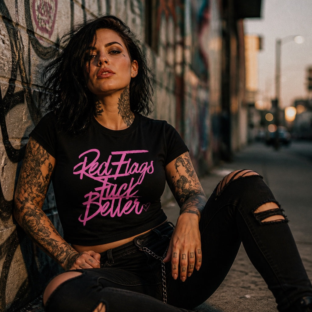 Red Flags Cropped Baby Tee
