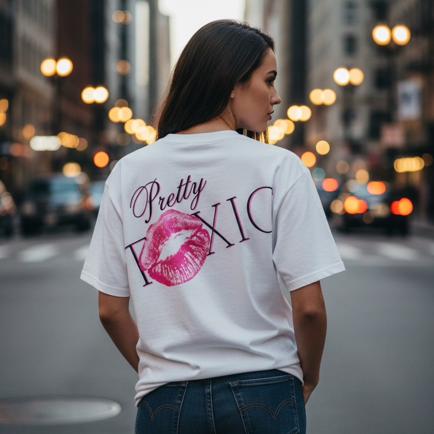 Pretty Toxic Pocket Tee, back view