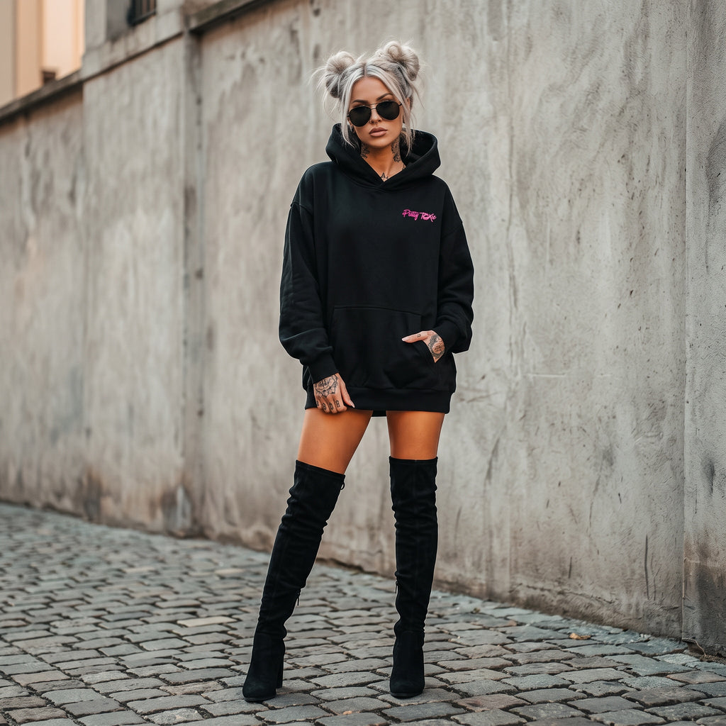 Pretty Toxic Red Flags Hoodie, side view