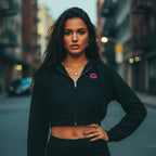 Pretty Toxic Cropped Zip Hoodie, side view