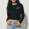 Pretty Toxic Signature Long Sleeve in black, long-sleeve top — front view