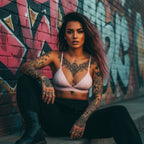 Pretty Toxic Cropped V-Neck Sports Bra, side view
