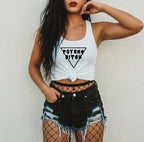 Pretty Toxic Psycho B*tch Tank Top, graphic close-up