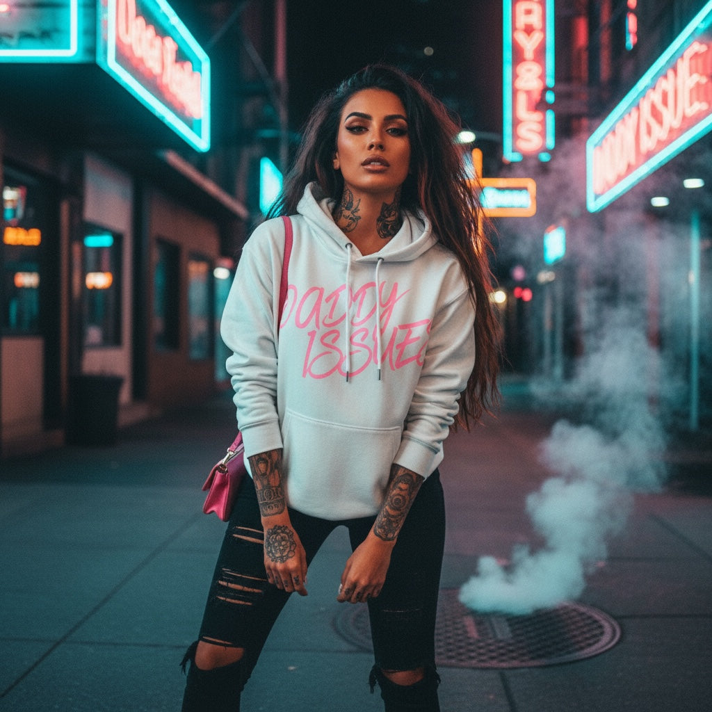 Pretty Toxic Daddy Issues Hoodie, full outfit shot