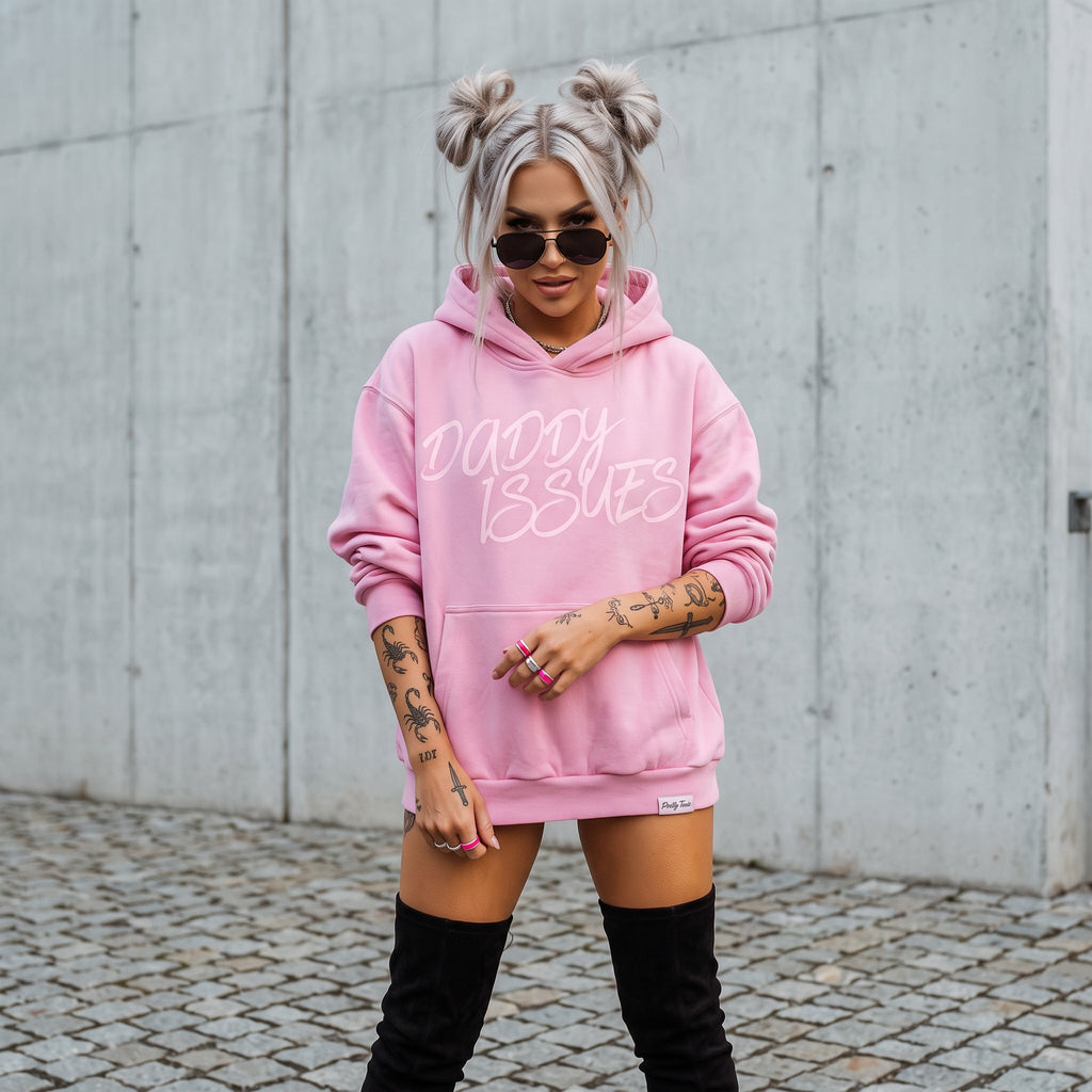 Pretty Toxic Daddy Issues Hoodie, graphic close-up