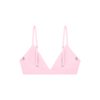 Cropped V-neck sports bra in light pink with adjustable straps and stylish side cut-outs for a fierce look on the high seas.