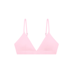 Cropped pink V-neck sports bra with adjustable straps, perfect for workouts and lookin' fierce.