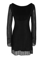 Pretty Toxic Backless Long Sleeve Mini Dress, full-length shot