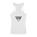 Psycho Bitch tank top in white with bold black 'PSYCHO BITCH' graphic, sleeveless and fitted for a fierce look.