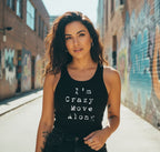 Pretty Toxic Crazy Tank Top, graphic close-up