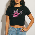 Pretty Toxic Cropped Baby Tee in black — front view