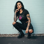 Pretty Toxic Cropped Baby Tee, graphic close-up