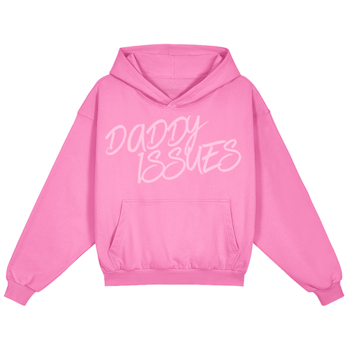 Pretty Toxic Daddy Issues Hoodie in hot pink — front view
