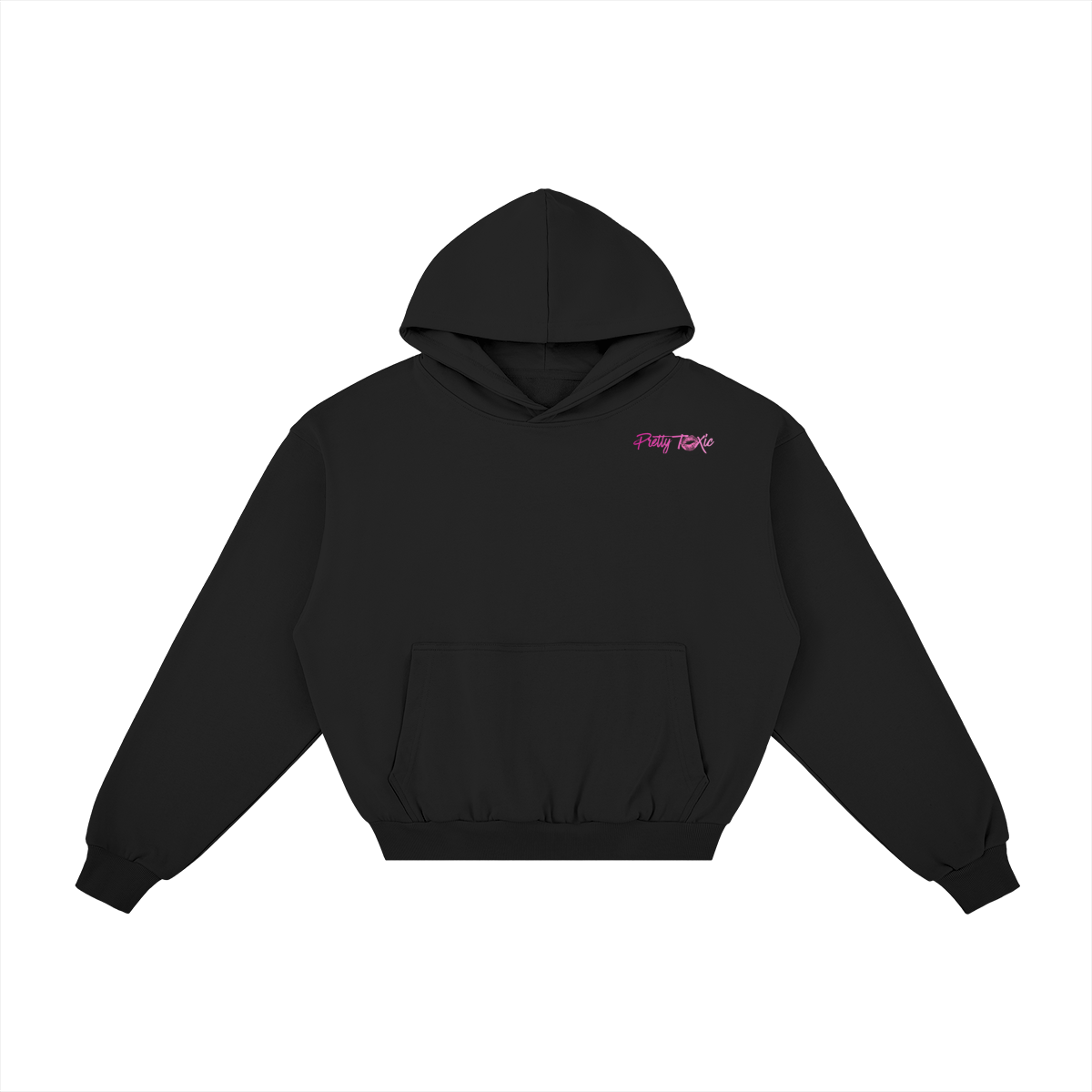 Pretty Toxic Red Flags Hoodie, styled on a model