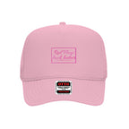 Pretty Toxic Red Flags F*ck Better Trucker Hat in black — front view